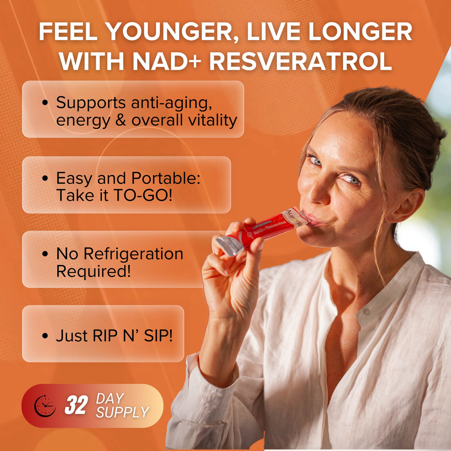 Liquid Liposomal NAD+/ Resveratrol Packets