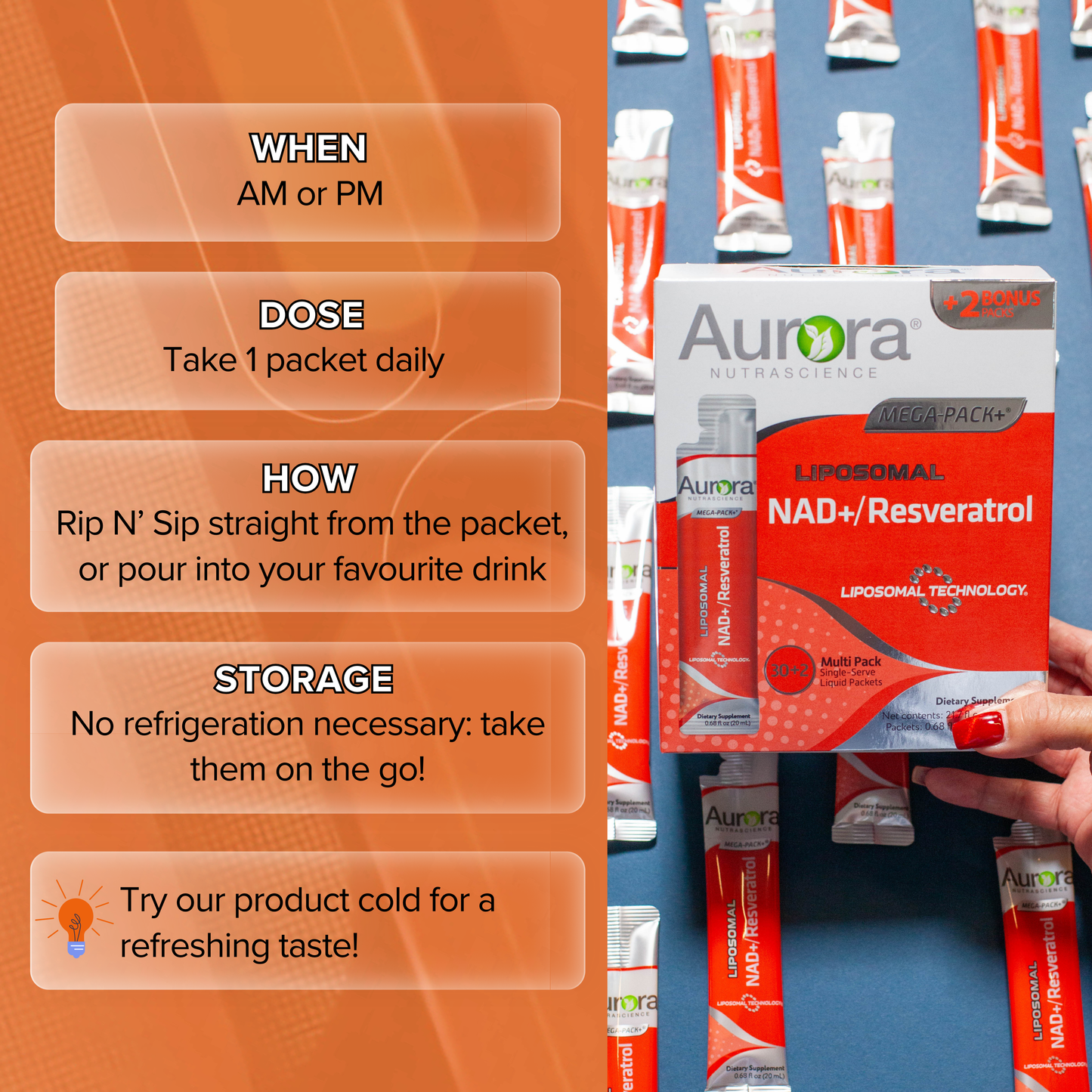 Liquid Liposomal NAD+/ Resveratrol Packets