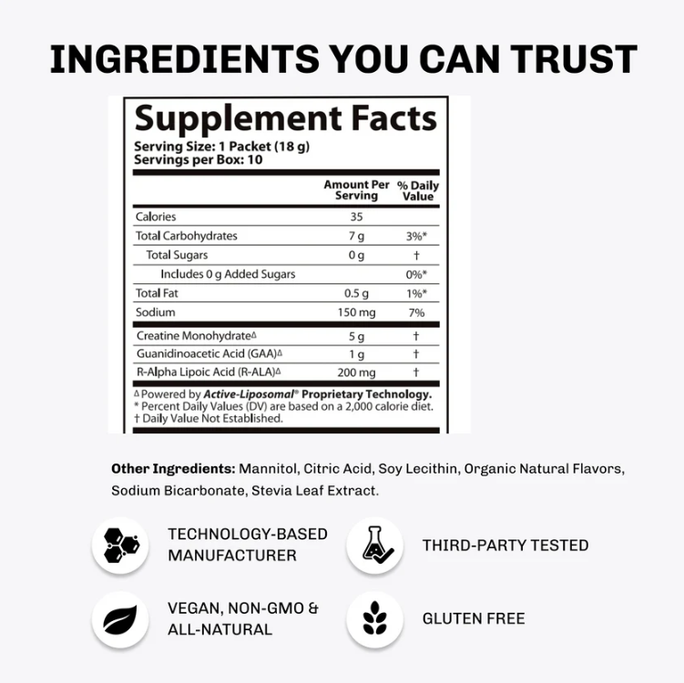 Dry Granule Liposomal Creatine + GAA & R-ALA