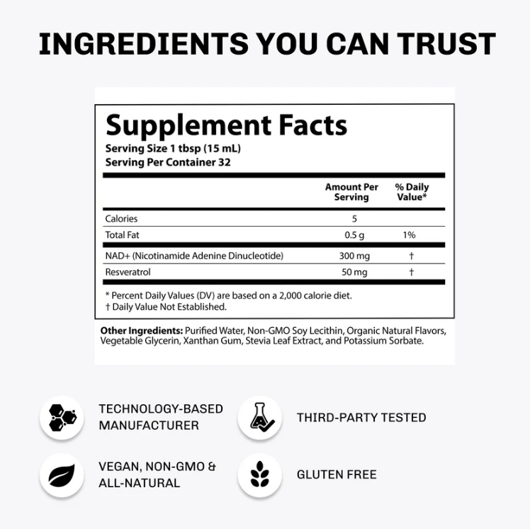 Liquid Liposomal NAD+/ Resveratrol Packets