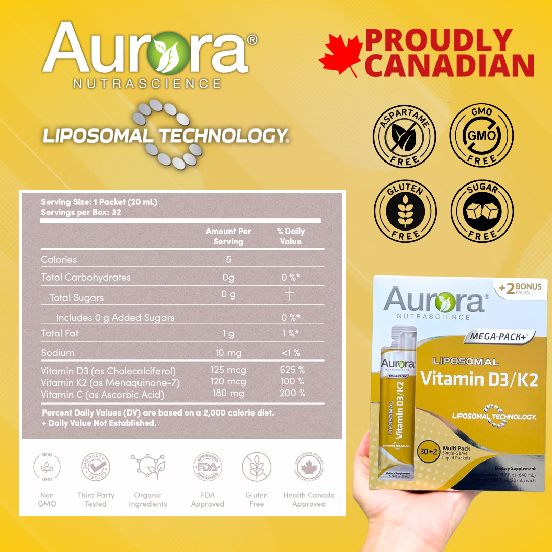5000 IU Liposomal Vitamin D3/K2 Liquid Packets