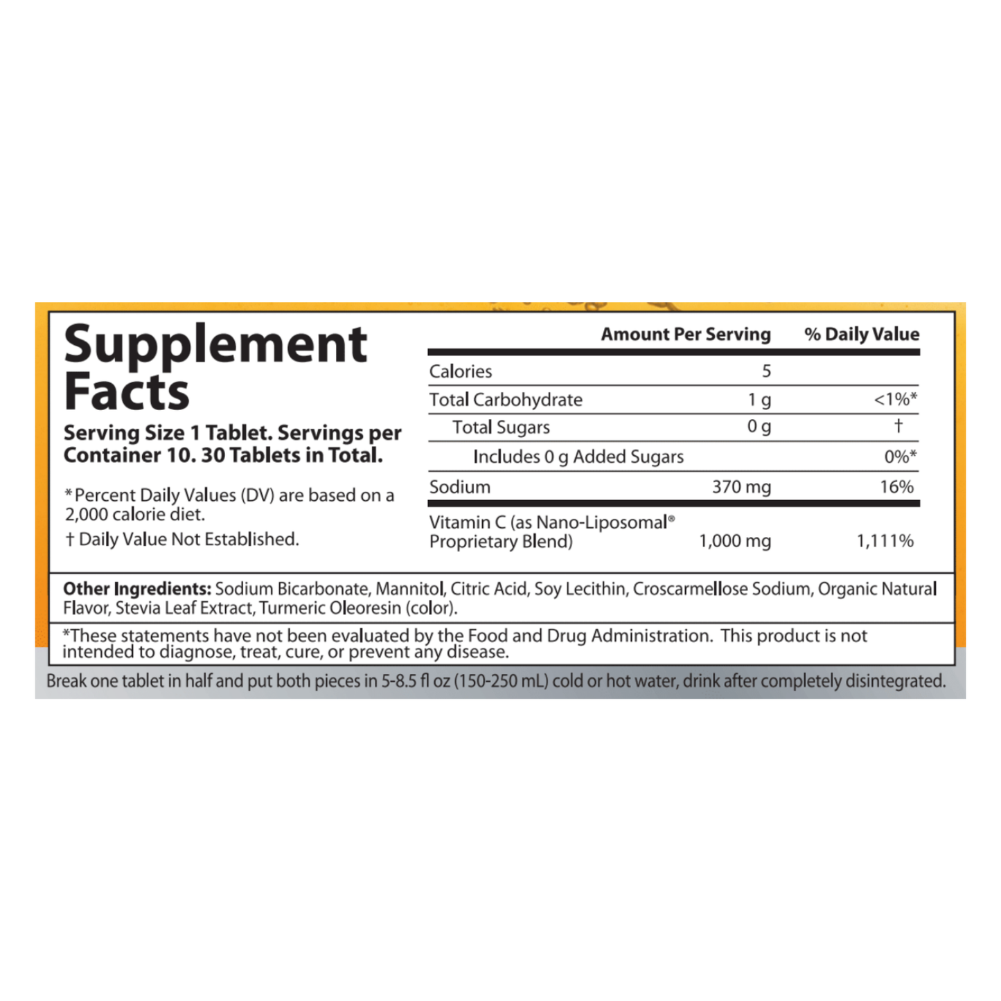 Liposomal Vitamin C 1000mg Effervescent Tablets
