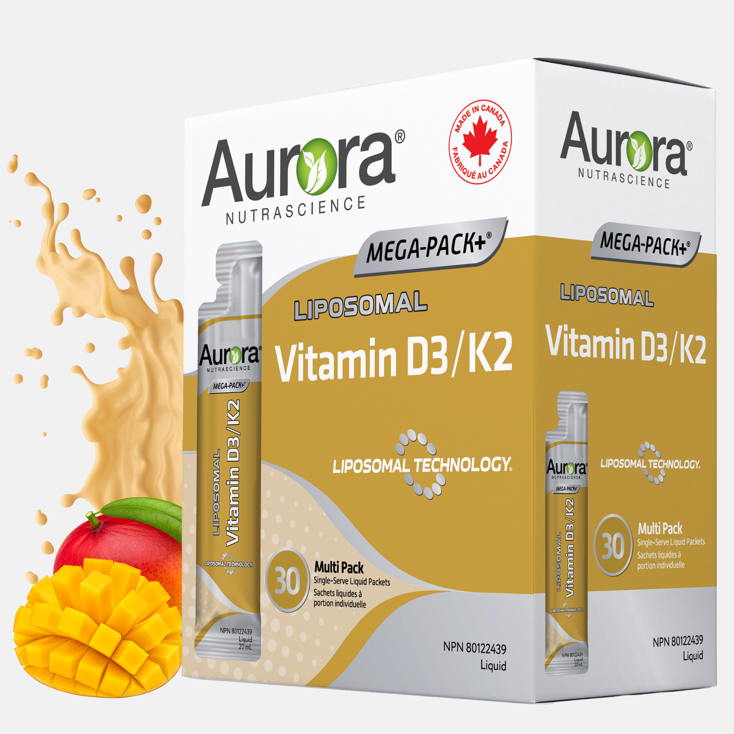 Liquid Liposomal Vitamin D3/K2 Packets