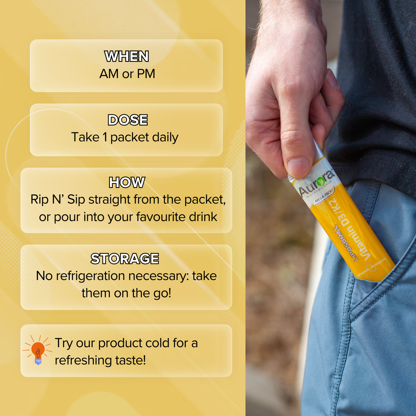Liquid Liposomal Vitamin D3/K2 Packets