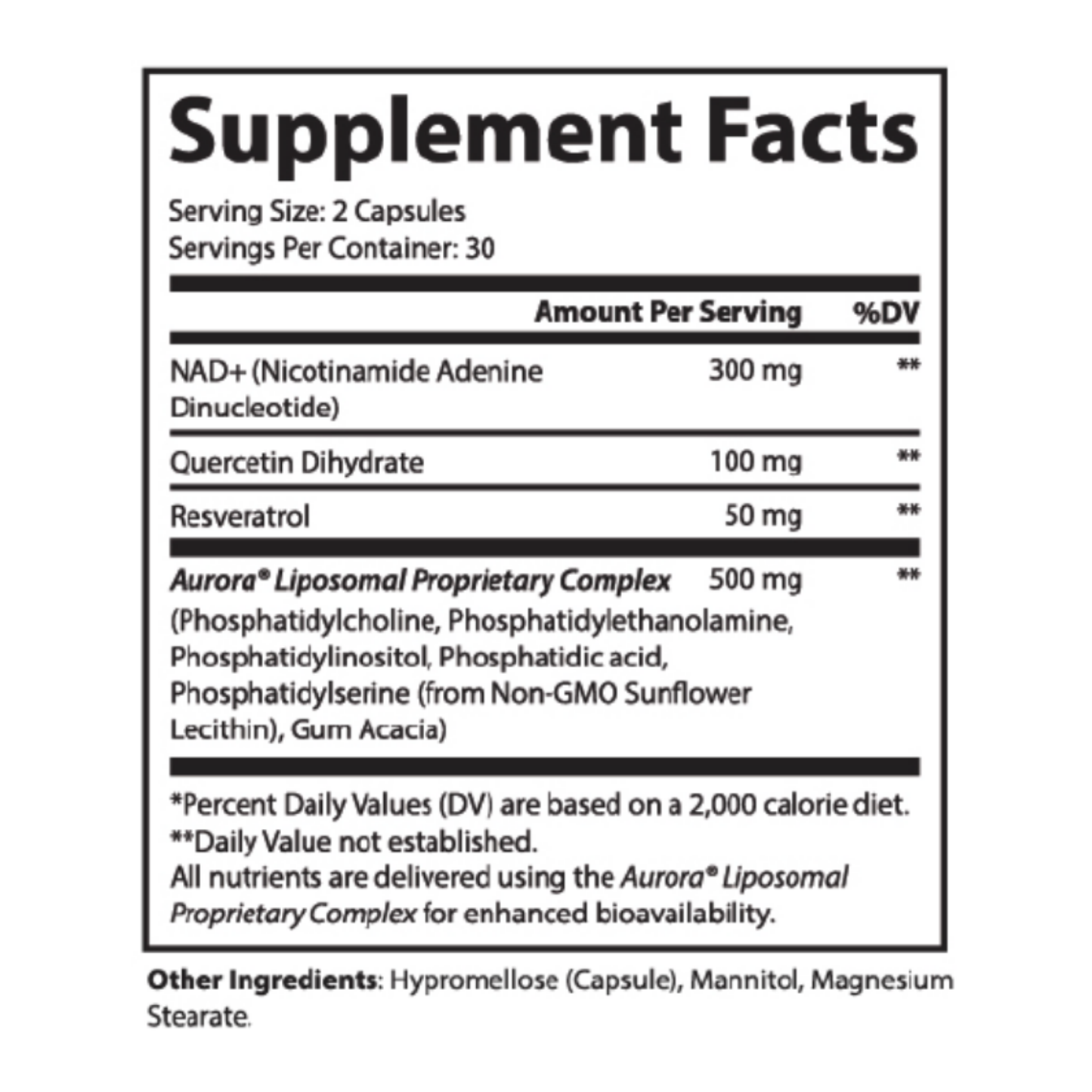NAD+/Resveratrol Liposomal Wellness Capsules