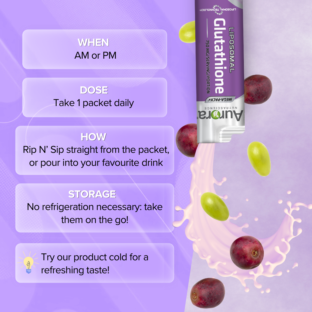 Glutathion liposomal 750 mg | Sachets liquides à usage unique