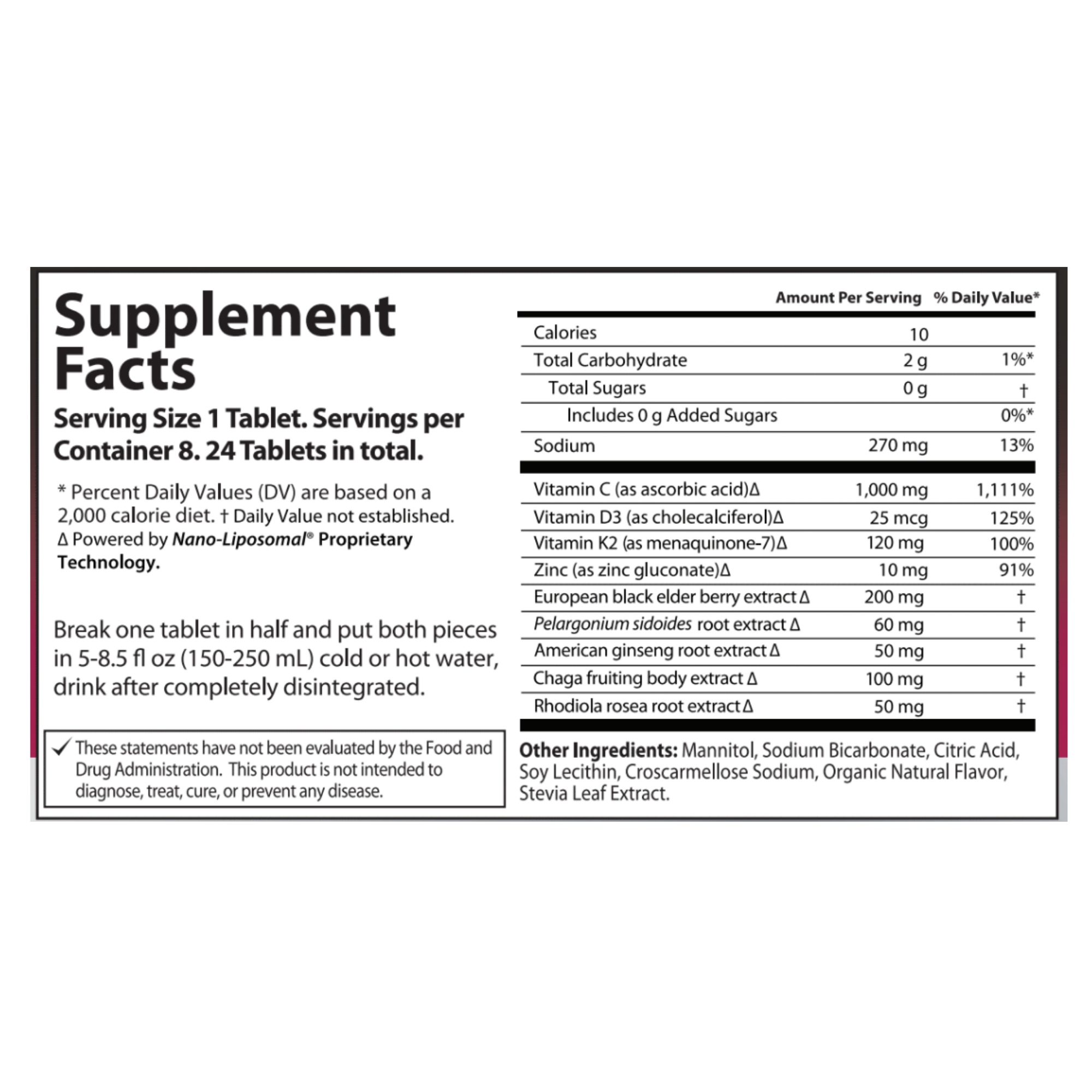 Liposomal C-Buster Cold & Flu Relief Effervescent Tablets