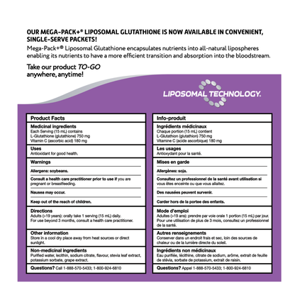 Liquid Liposomal Glutathione 750mg Packets