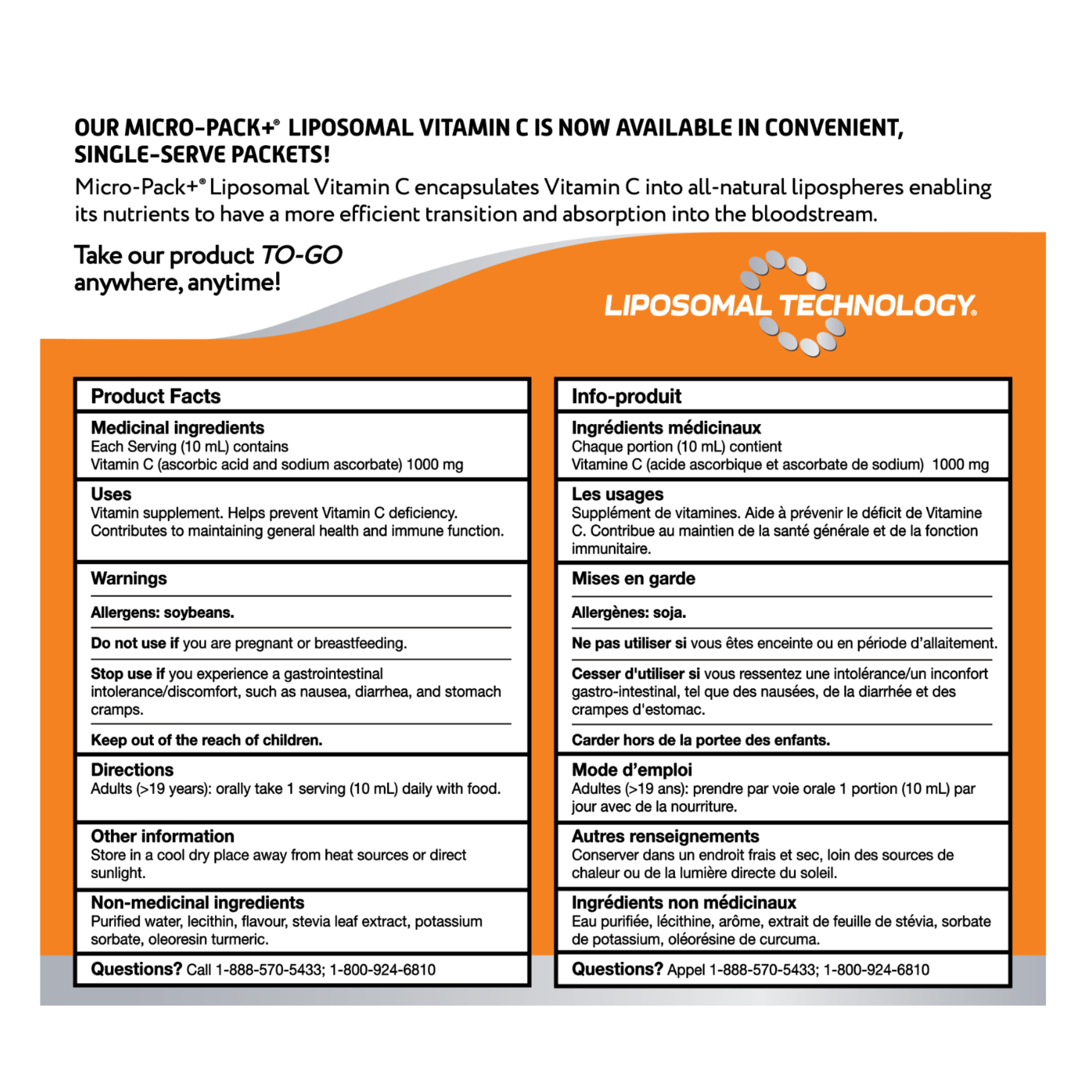 1000mg Liposomal Vitamin C Liquid Packets