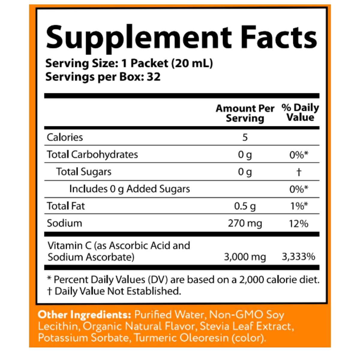 3000mg Liposomal Vitamin C Liquid Packets