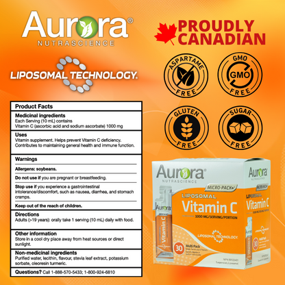 Vitamine C liposomale 1000 mg | Sachets liquides à usage unique