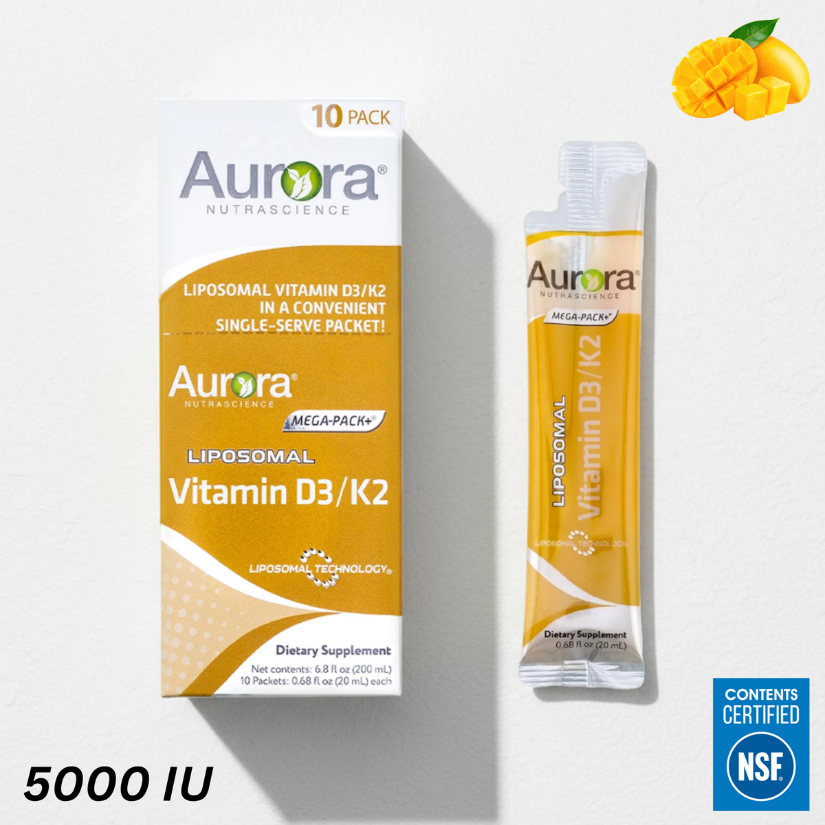 Mega Dose Liposomal Vitamin D3/K2 Liquid Packets