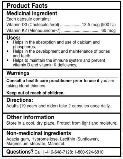 Vtamin D/K2 Liposomal Wellness Capsules