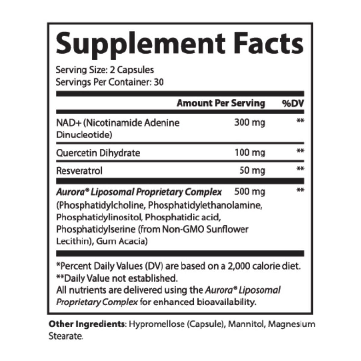 NAD+/Resveratrol Liposomal Wellness Capsules